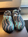 Two tone blue & grey slippers